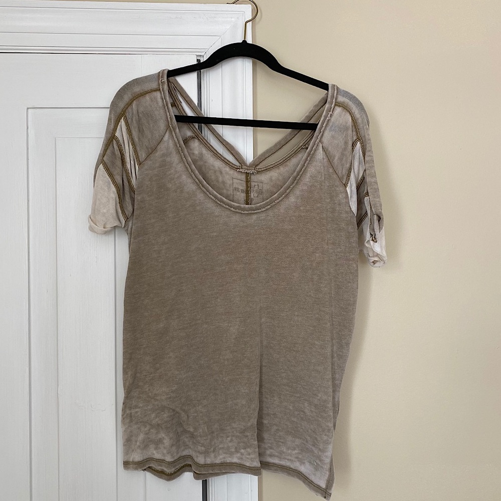 Free People Olive Casual Tee